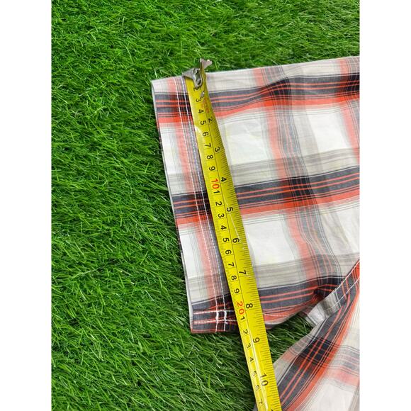 Harley Davidson Button Up Shirt L Plaid Orange Gray Short Sleeve Motorclothes - Picture 6 of 10